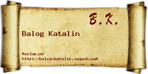 Balog Katalin névjegykártya