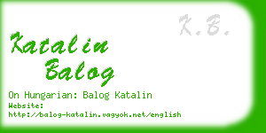 katalin balog business card